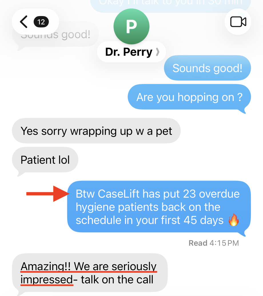 Text from Dr. Perry: Amazing, we are seriously impressed